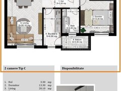 Salajan, 2 camere Tip C, complet mobilat si utilat